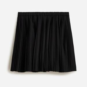 J. Crew Cotton Blend Pull On Elastic Waist Pleated Mini Skirt Black Women's S